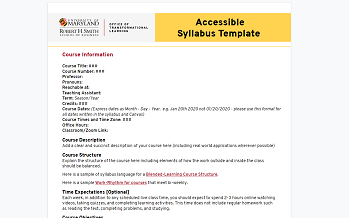 Syllabus Template Screenshot